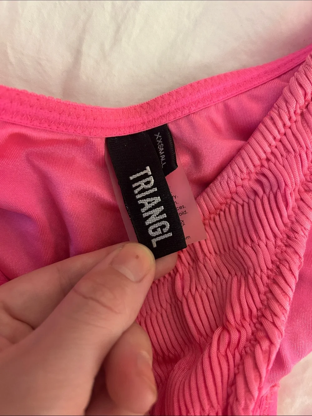 triangl swimwear Hot Pink Smocked Two-Piece Bikini